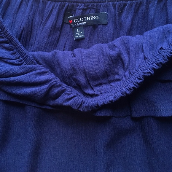 Navy blue off-the-shoulder top - Picture 2 of 4